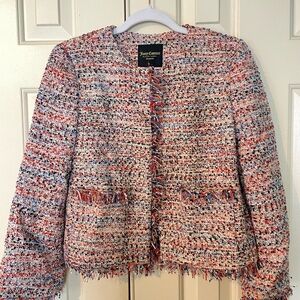 Juicy Couture Black Label tweed frayed jacket blazer. Fully lined